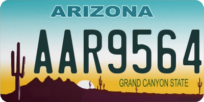 AZ license plate AAR9564