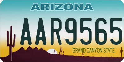 AZ license plate AAR9565