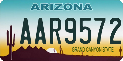 AZ license plate AAR9572
