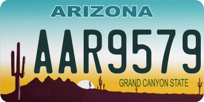 AZ license plate AAR9579