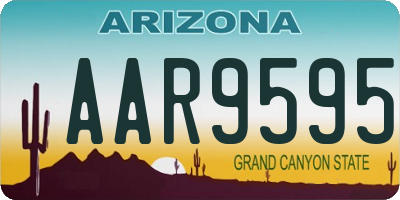 AZ license plate AAR9595