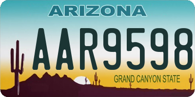 AZ license plate AAR9598