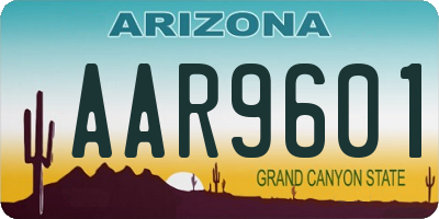 AZ license plate AAR9601