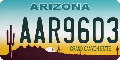 AZ license plate AAR9603