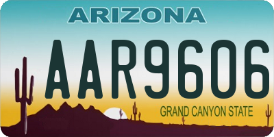 AZ license plate AAR9606