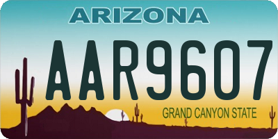 AZ license plate AAR9607