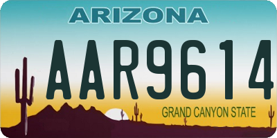 AZ license plate AAR9614