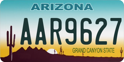 AZ license plate AAR9627