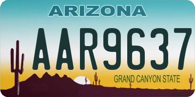AZ license plate AAR9637