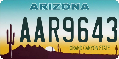 AZ license plate AAR9643