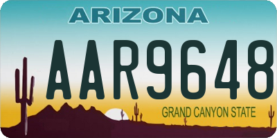 AZ license plate AAR9648