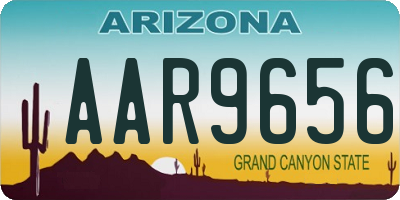 AZ license plate AAR9656
