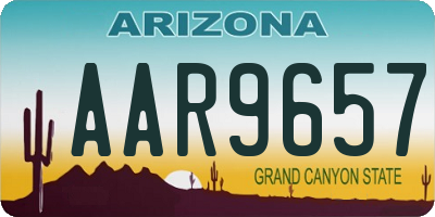 AZ license plate AAR9657