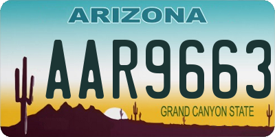 AZ license plate AAR9663