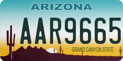 AZ license plate AAR9665