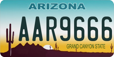 AZ license plate AAR9666