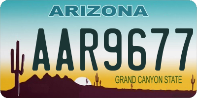 AZ license plate AAR9677