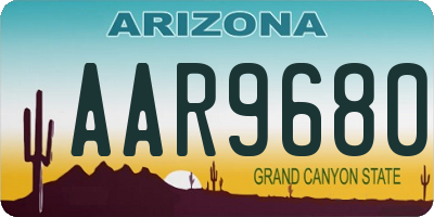 AZ license plate AAR9680