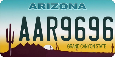 AZ license plate AAR9696