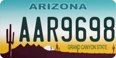 AZ license plate AAR9698