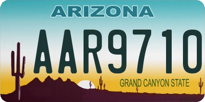 AZ license plate AAR9710