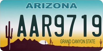 AZ license plate AAR9719