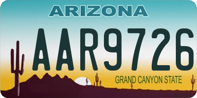 AZ license plate AAR9726