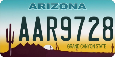 AZ license plate AAR9728
