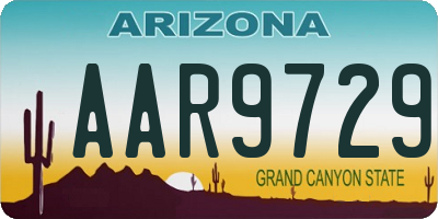 AZ license plate AAR9729