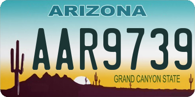 AZ license plate AAR9739