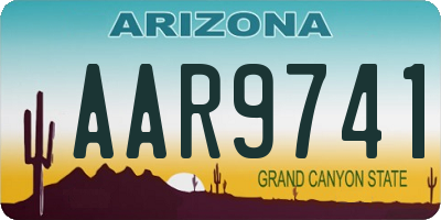 AZ license plate AAR9741