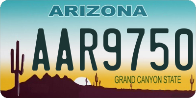 AZ license plate AAR9750