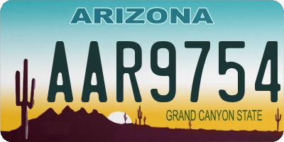 AZ license plate AAR9754