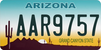 AZ license plate AAR9757