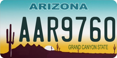 AZ license plate AAR9760