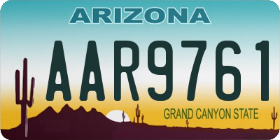 AZ license plate AAR9761