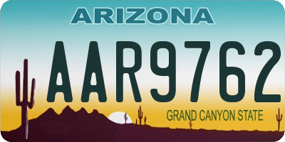 AZ license plate AAR9762