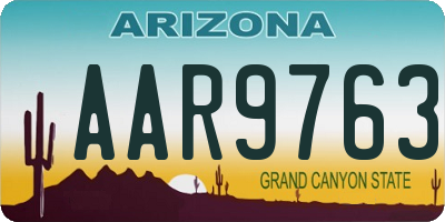 AZ license plate AAR9763