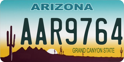 AZ license plate AAR9764