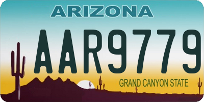 AZ license plate AAR9779