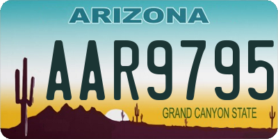 AZ license plate AAR9795