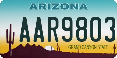 AZ license plate AAR9803