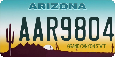 AZ license plate AAR9804