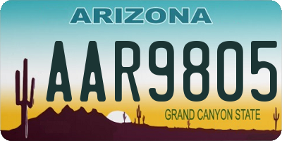 AZ license plate AAR9805