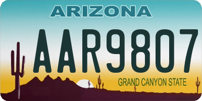 AZ license plate AAR9807
