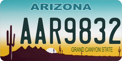 AZ license plate AAR9832