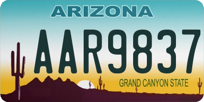 AZ license plate AAR9837