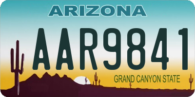 AZ license plate AAR9841