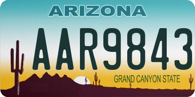 AZ license plate AAR9843
