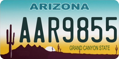 AZ license plate AAR9855